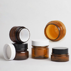 Vrije Kosmetische de Roomcontainers van huisdierenamber plastic BPA met Zwarte Deksels